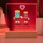 Gift For Soulmate | Happy Cotton Anniversary Square Acrylic Plaque - 2 Year Anniversary