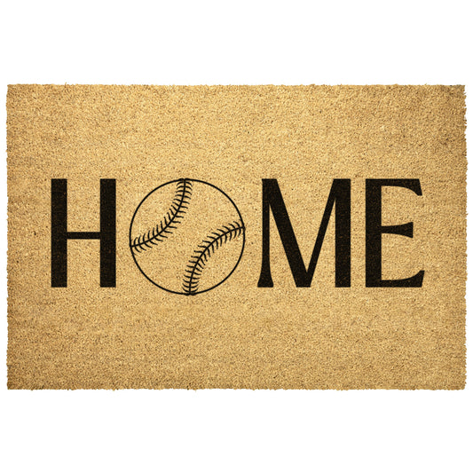 Baseball Home Outdoor Golden Coir Doormat