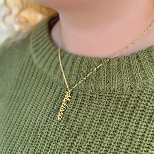 Gift For Her | Personalized Vertical Name Necklace