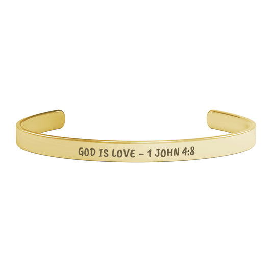 God Is Love - 1 John 4:8 Cuff Bracelet