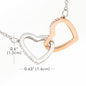 Gift For Best Friend | Through Thick And Thin Interlocking Hearts Necklace