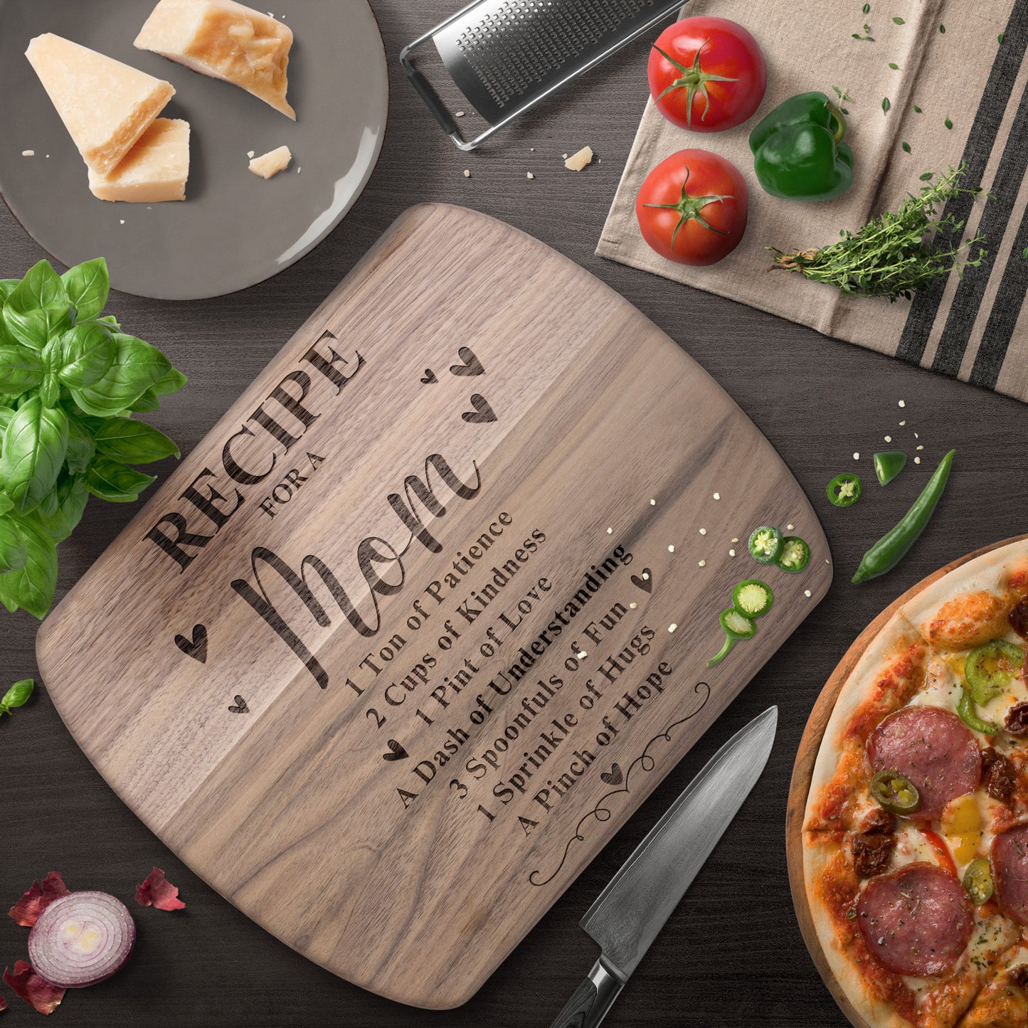 Gift For Mom | Mom Recipe Kitchen Cutting Board