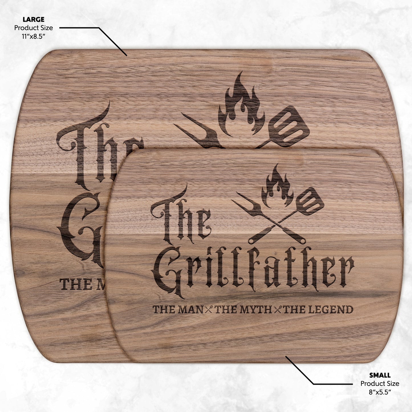 Gift For Him | The Grillfather Hardwood Oval Cutting Board