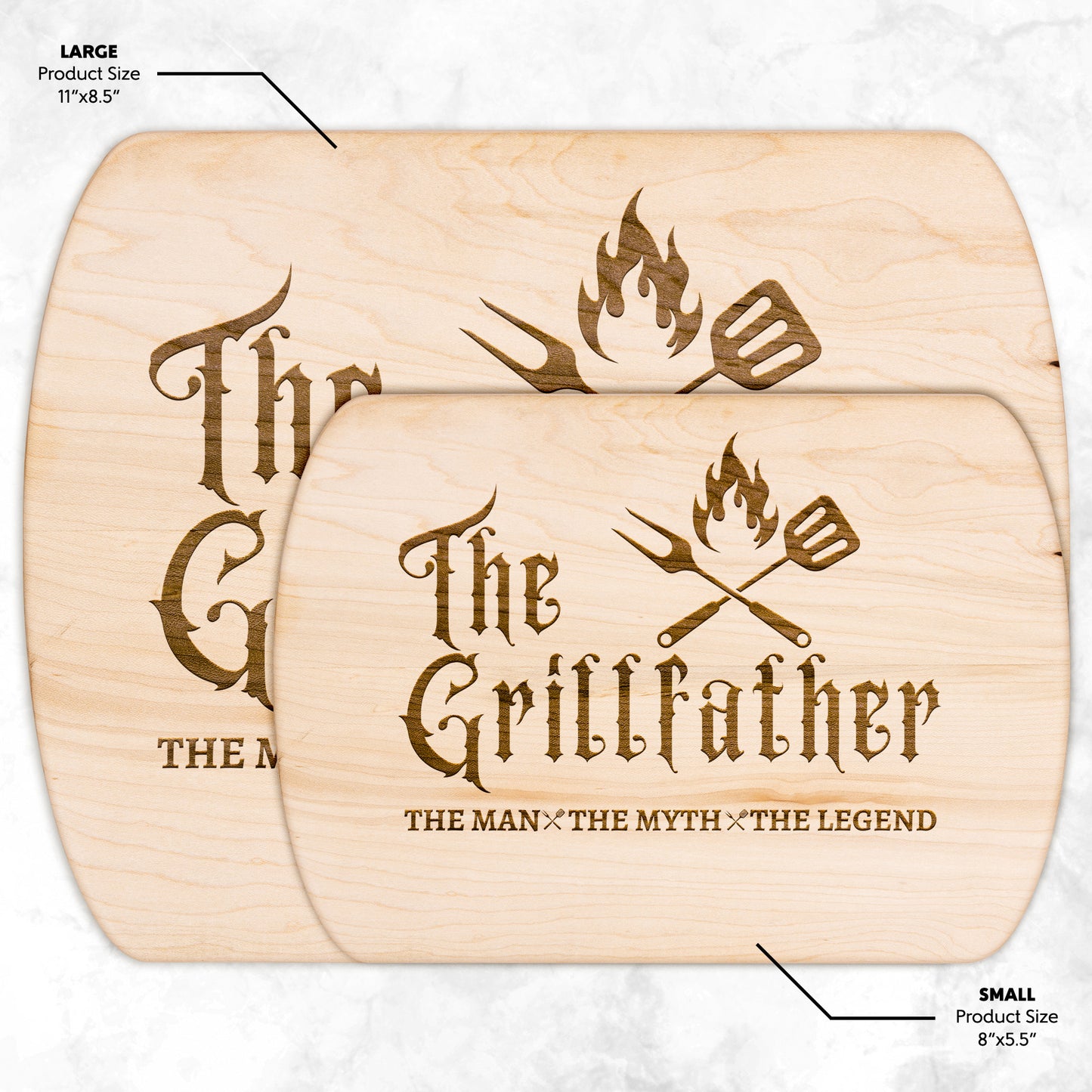 Gift For Him | The Grillfather Hardwood Oval Cutting Board