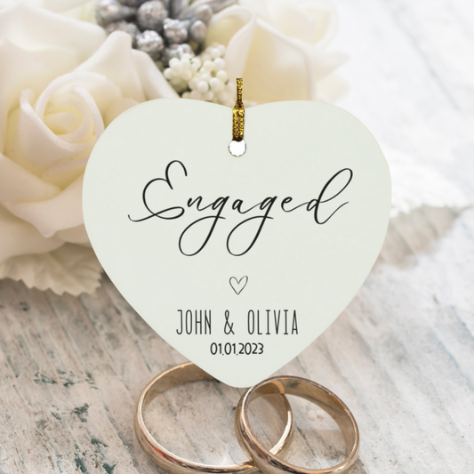 Personalized Engagement Date Circle Ornament