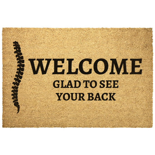 Welcome Glad To See You Back Spine Outdoor Golden Coir Doormat