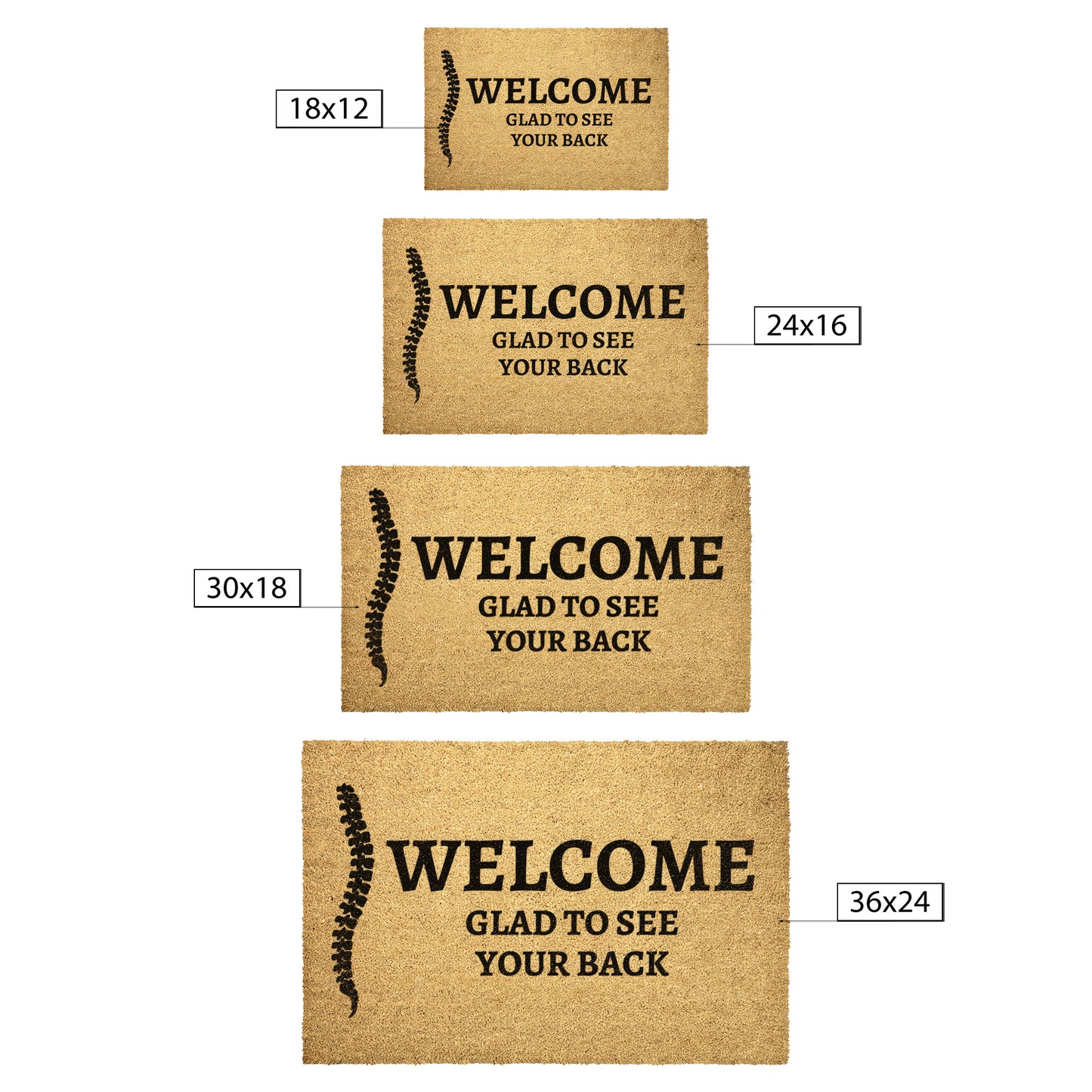 Welcome Glad To See You Back Spine Outdoor Golden Coir Doormat