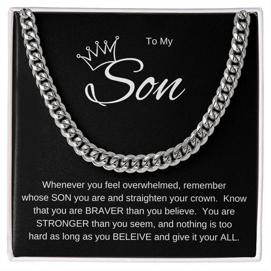 Gift For Son | Cuban Link Chain Necklace - Straighten Your Crown