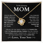 Gift For Mom | Amazing Mom Love Knot Necklace From Son