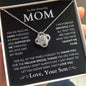 Gift For Mom | Amazing Mom Love Knot Necklace From Son