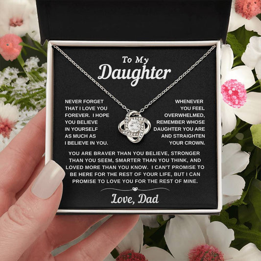 Gift For Daughter | Never Forget Love Knot Necklace From Dad