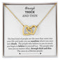 Gift For Best Friend | Through Thick And Thin Interlocking Hearts Necklace