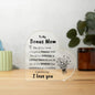 Gift For Bonus Mom | I Love You Heart Acrylic Plaque