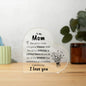 Gift For Mom | I Love You Mom Heart Acrylic Plaque