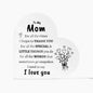 Gift For Mom | I Love You Mom Heart Acrylic Plaque