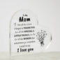 Gift For Mom | I Love You Mom Heart Acrylic Plaque