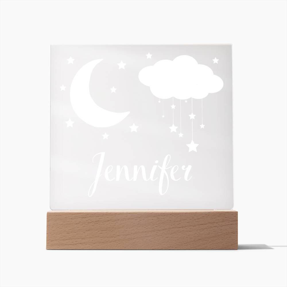 Gift For Kid | Personalized Name Moon and Stars Kids Night Light