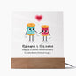 Gift For Soulmate | Happy Cotton Anniversary Square Acrylic Plaque - 2 Year Anniversary