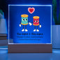Gift For Soulmate | Happy Cotton Anniversary Square Acrylic Plaque - 2 Year Anniversary