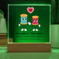 Gift For Soulmate | Happy Cotton Anniversary Square Acrylic Plaque - 2 Year Anniversary