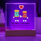 Gift For Soulmate | Happy Cotton Anniversary Square Acrylic Plaque - 2 Year Anniversary
