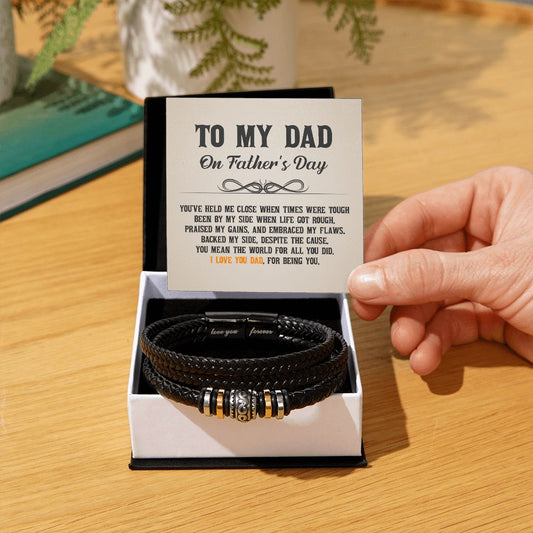 Gift For Dad | Men's "Love You Forever" Bracelet - Happy Father's Day