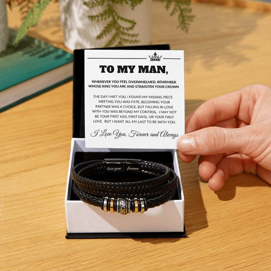 Gift For My Man | Missing Piece Men's "Love You Forever" Bracelet