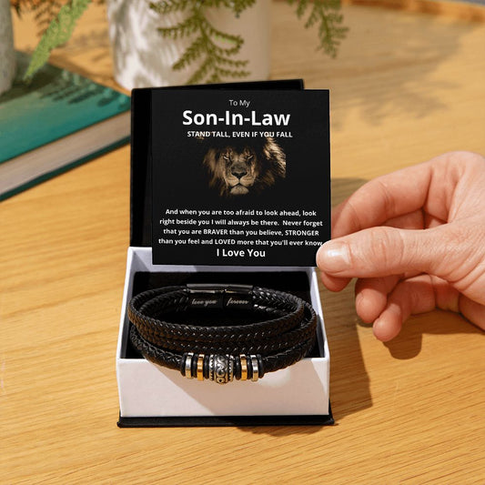 Gift For Son-In-Law | Men's "Love You Forever" Bracelet - Stand Tall