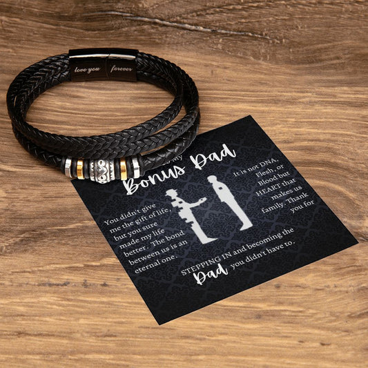 Gift For Bonus Dad | Men's "Love You Forever" Bracelet From Bonus Son