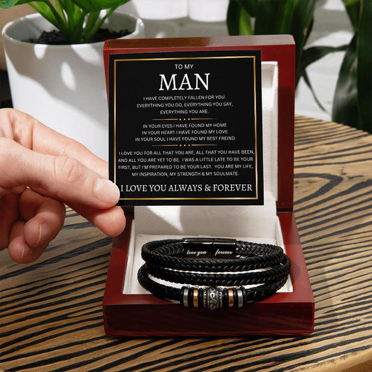 Gift For My Man | Your Last Men's "Love You Forever" Bracelet