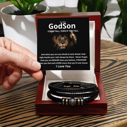 Gift For Godson | Men's "Love You Forever" Bracelet - Stand Tall