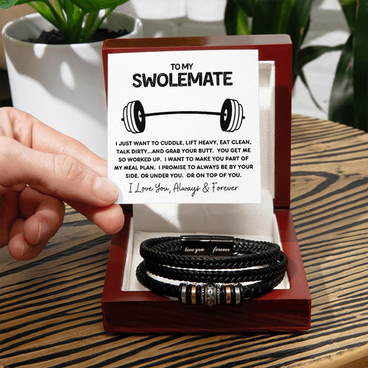 Gift For Gym Partner | Men's "Love You Forever" Bracelet - Swolemate