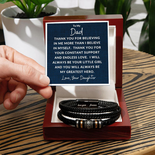 Gift For Dad | Men's "Love You Forever" Bracelet