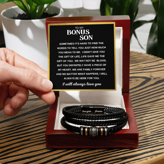 Gift For Bonus Son | Gift Of You Men's "Love You Forever" Bracelet