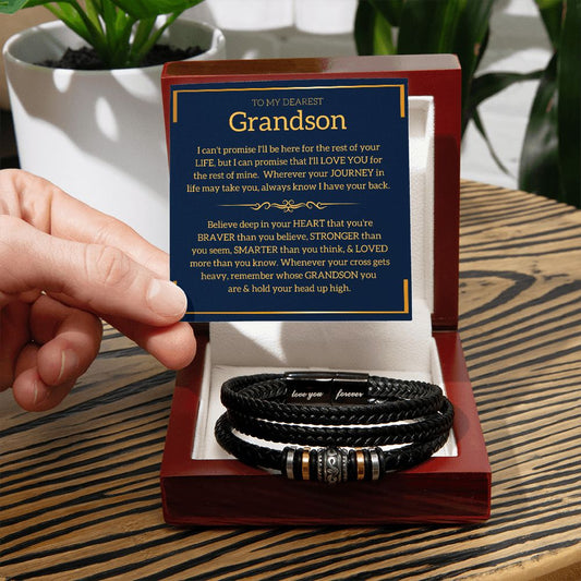 Gift For Grandson | Men's "Love You Forever" Bracelet