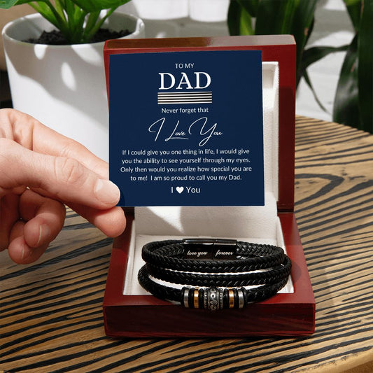 Gift For Dad | Men's "Love You Forever" Bracelet  - Never Forget