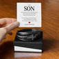 Gift For Son | My Greatest Gift Men's Cross Leather Bracelet