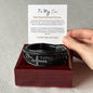 Gift For Son | Do Your Best Men's Cross Leather Bracelet