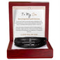 Gift For Son | Do Your Best Men's Cross Leather Bracelet