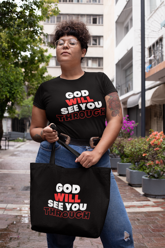 God Will See You Through Jumbo Tote - Red
