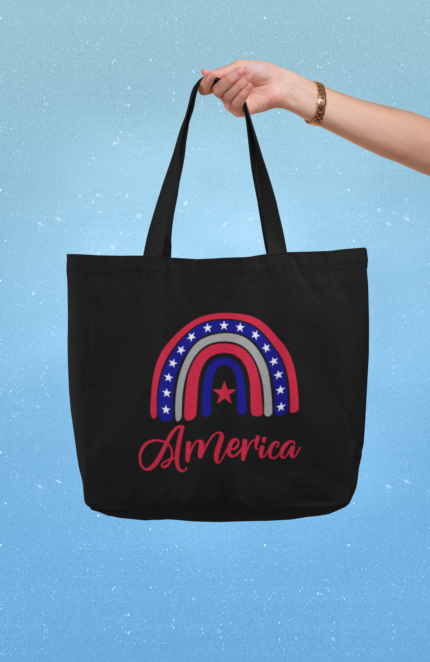 America Rainbow Jumbo Tote Bag
