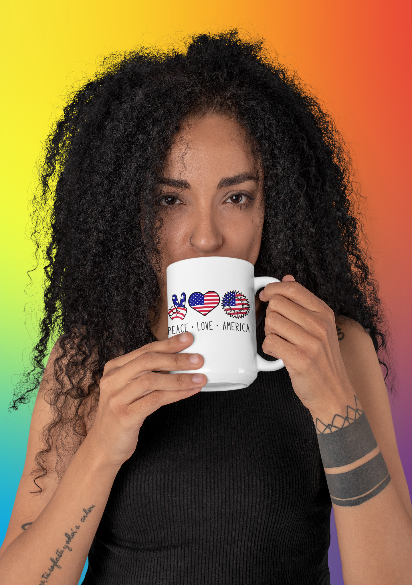 Peace Love America Mug