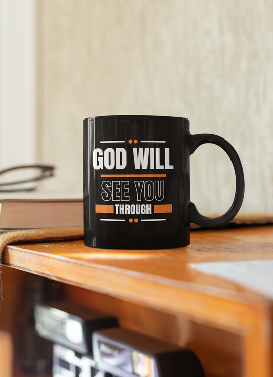God Will See You Through Mug - Orange