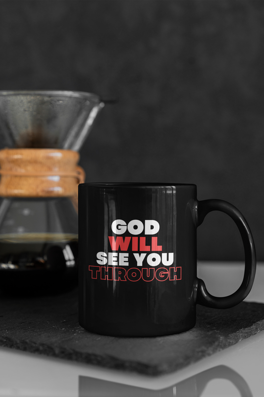 God Will See You Through Mug - Red