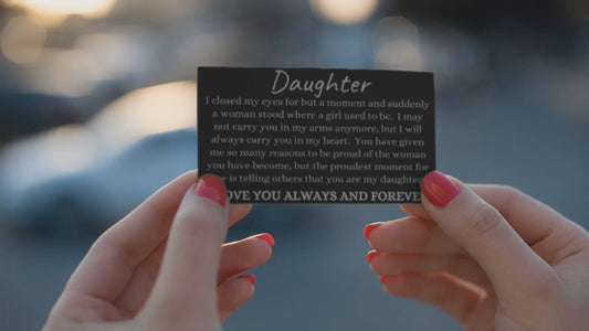 Sentimental Engraved Aluminum Wallet Insert Card | To Daughter