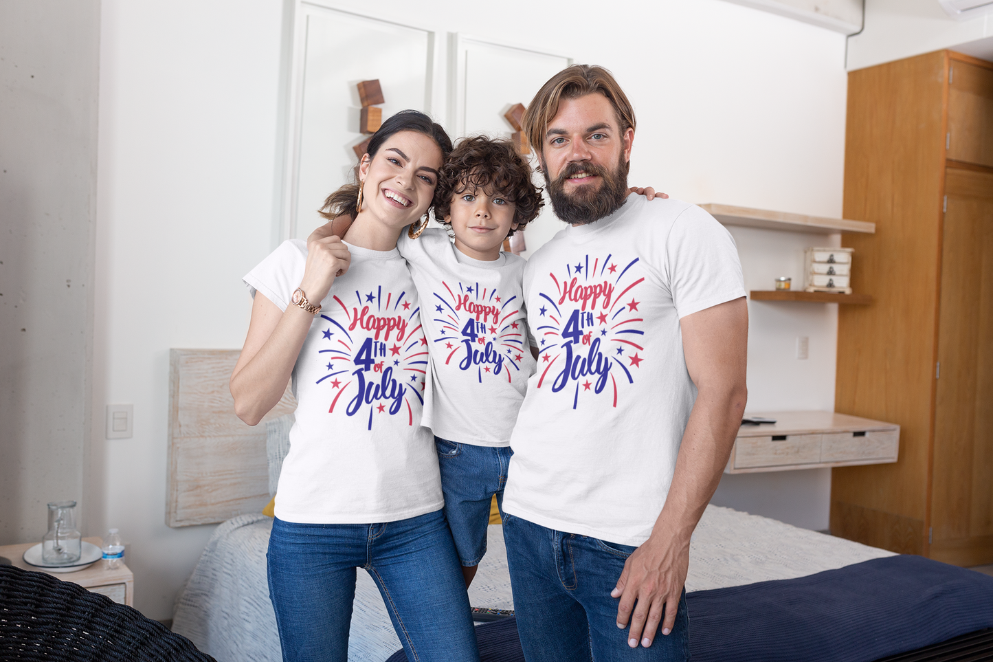 Happy 4th of July Fireworks Family/Group T-Shirts