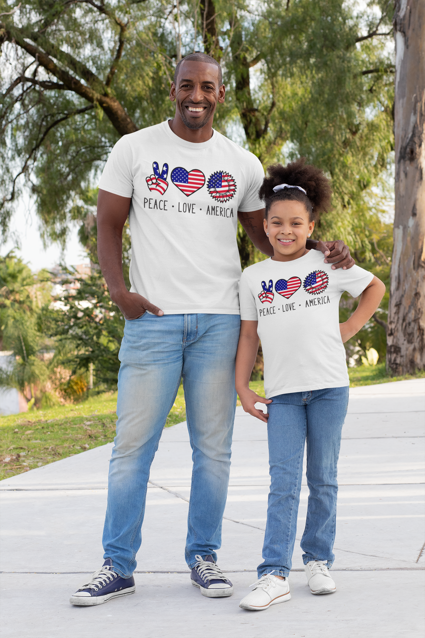 Peace Love America Family Matching T-Shirts