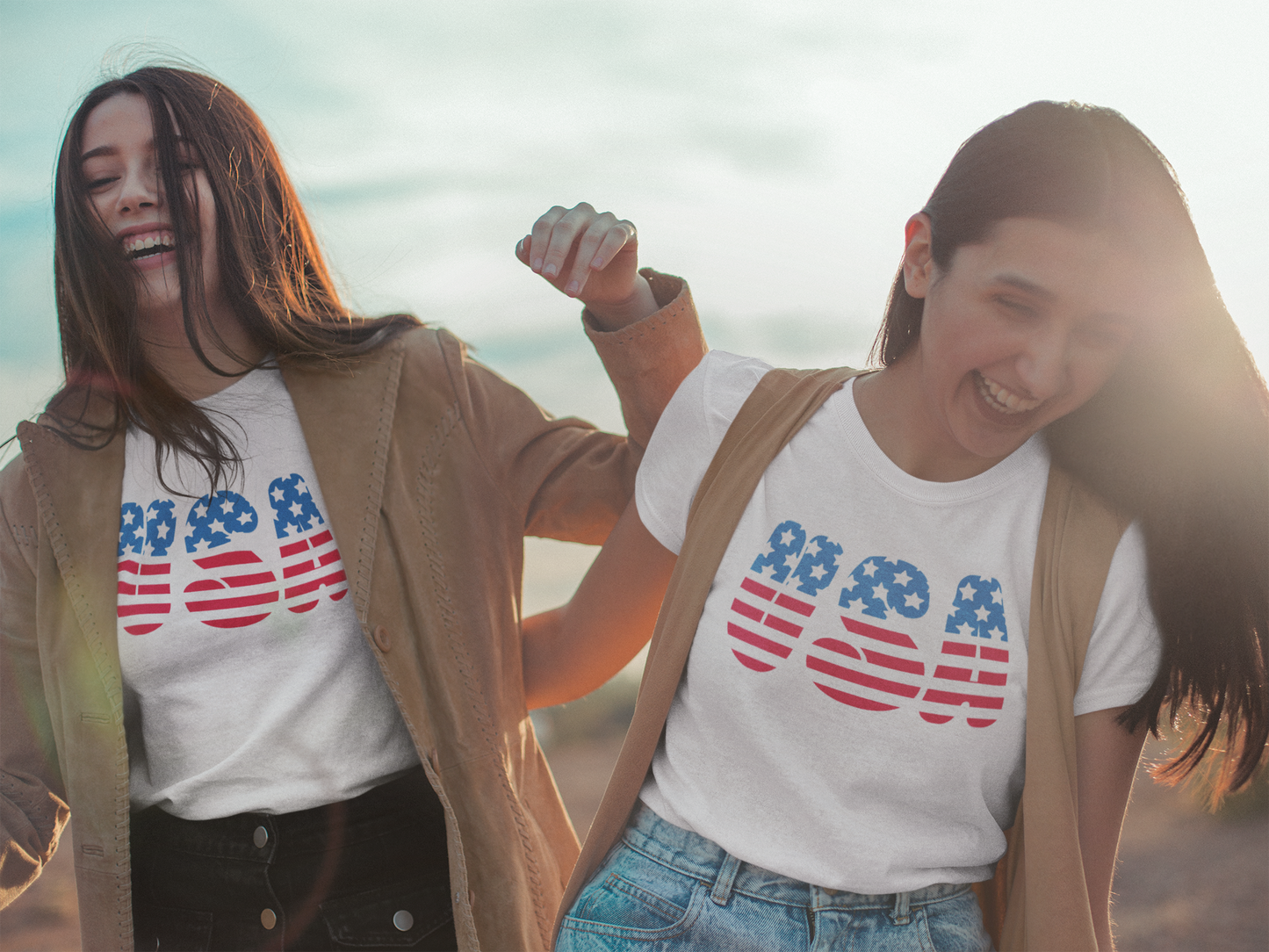 USA Flag Family Matching T-Shirts