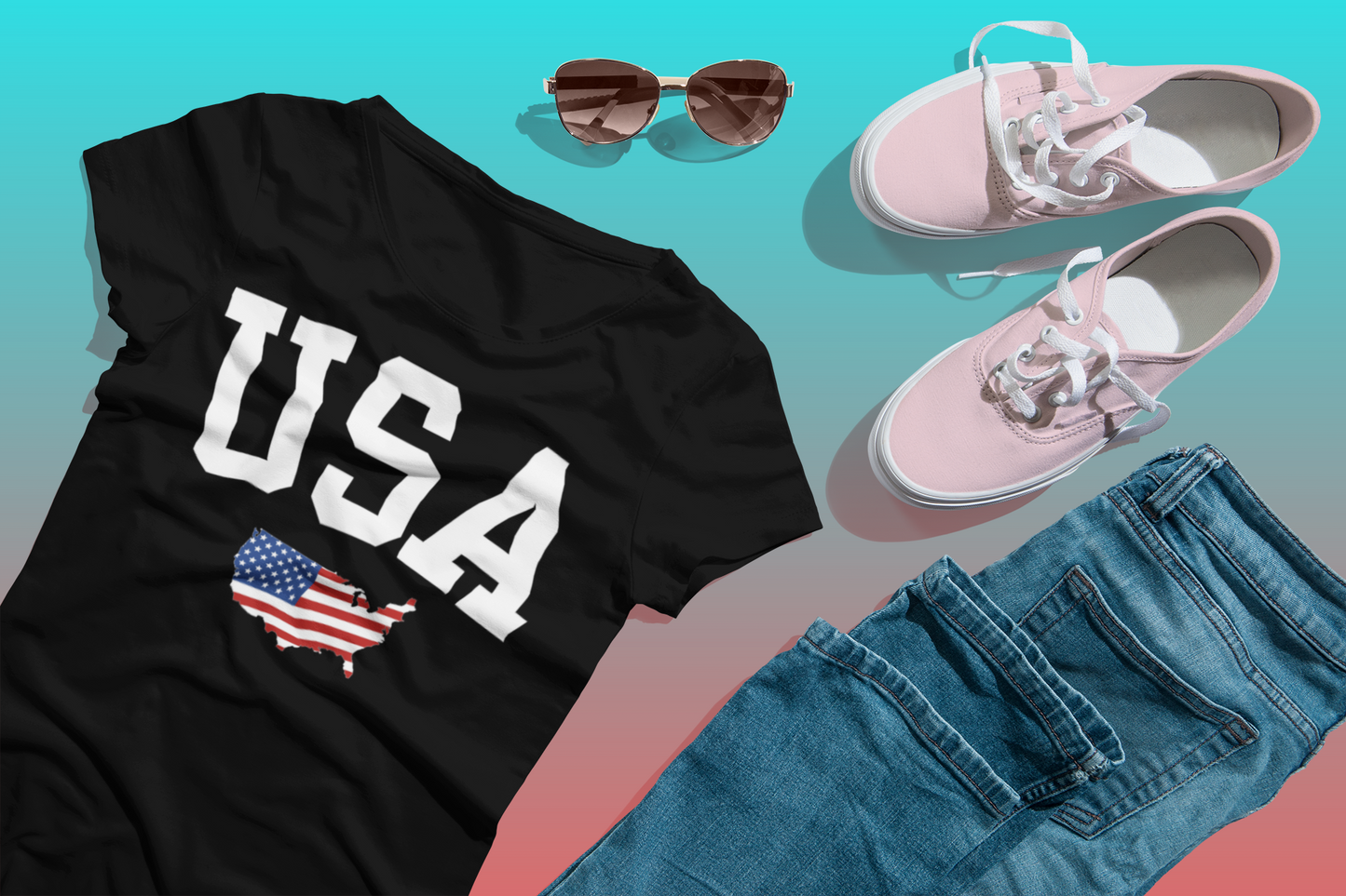 USA American Flag T-Shirt
