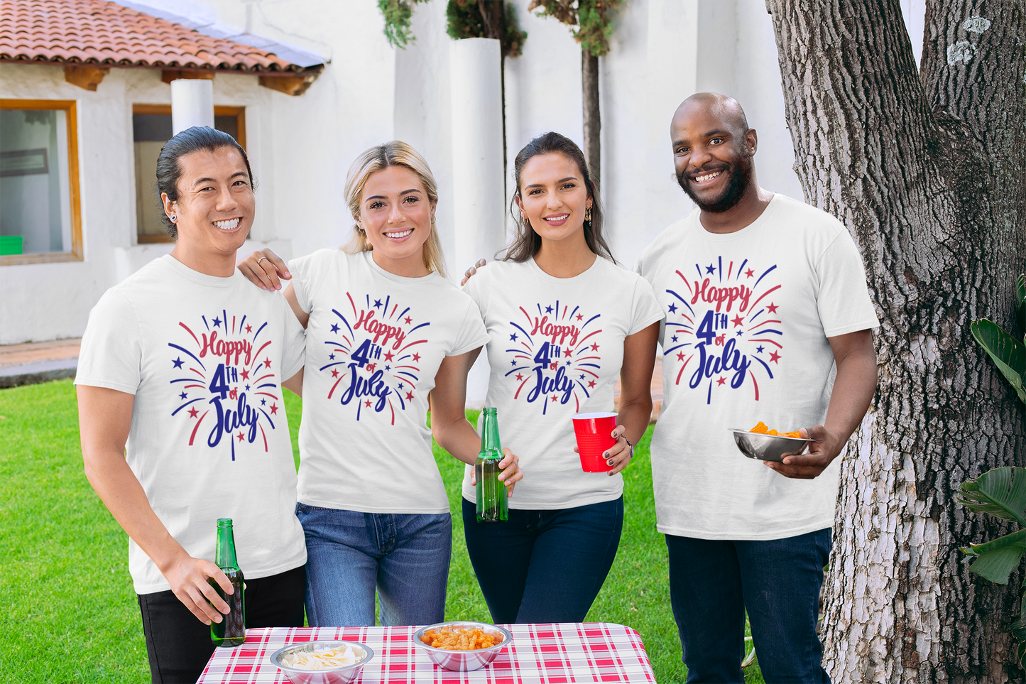 Happy 4th of July Fireworks Family/Group T-Shirts